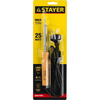 Паяльник Stayer MAXTerm с деревянной рукояткой жало-конус 25 Вт 55310-25