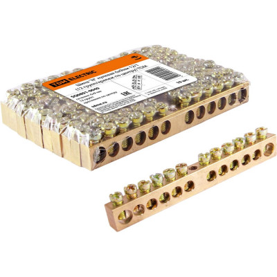 Шина TDM ELECTRIC N нулевая 6х9мм 12/1 12 групп/крепеж по центру SQ0801-0040