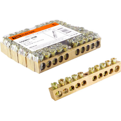 Шина TDM ELECTRIC N нулевая 6х9мм 10/1 10 групп/крепеж по центру SQ0801-0038