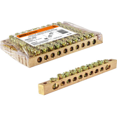 Шина TDM ELECTRIC N нулевая 6х9мм 10/2 10 групп/крепеж по краям SQ0801-0059