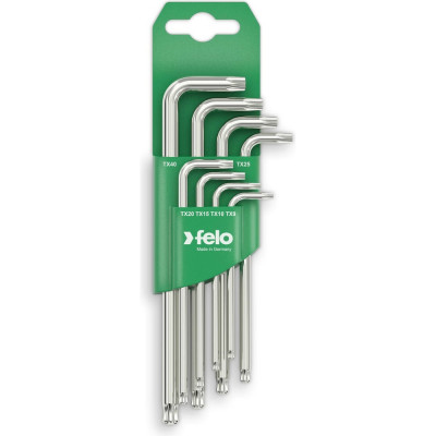 Набор Г-образных шестигранных ключей с шаровым окончанием Felo 8шт Torx T9-T40 34808011