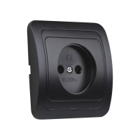 Розетка Smartbuy 1-местная без заземления 10А черная Марс SBE-02b-10-S1-N-c