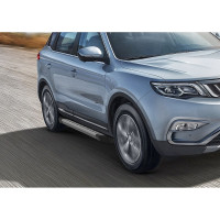 Алюминиевые пороги Bmw-Style круги Rival для Geely Atlas 2018-н.в., 2 шт., D173AL.1903.2