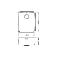 Мойка ALVEUS LUNO 40 SAT 90 FI 480x400 в комплекте с сифоном 1102384 1129252