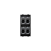 Адаптер Simon на 4хRJ45 коннектора, S-модуль, с защитными шторками, графит S76C-14
