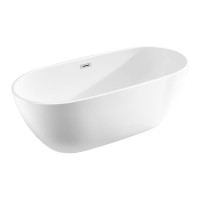 Акриловая ванна VINCEA 1600х815х580, цвет белый, слив-перелив в комплекте, хром VBT-408-1600