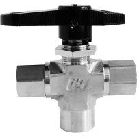 Шаровой кран Hy-Lok 102 серии, трехходовой, NPT 1/4" внутр. - NPT 1/4" внутр HB2-B3-F-4N