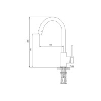 Смеситель для кухни Melodia della vita ostessa картридж д.35мм высокий излив mdv35116 без подводки 11301
