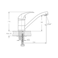 Смеситель для кухни Haiba хром HB4515