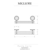 Полотенцедержатель Migliore MONTECARLO двойной, L50 см, хром 31781