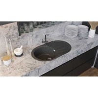 Мойка AQUA PRO ROUND SA-R750L чаша + крыло SANTREK 750*460 мм (графит-309) (+сифон) 313792