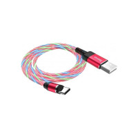 Usb кабель Hoco u90 ingenious streamer lightning 8-pin, магнитный, led подстветка, 1м, tpe (красный) 0L-MG-WF322