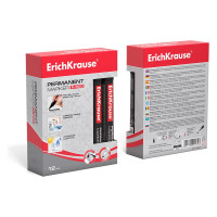 Перманентный маркер ErichKrause P-500, цвет чернил черный 30990