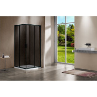 Душевой уголок VINCEA Garda 900x900, черный, стекло тонированное VSS-1G900CGB