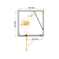Душевой уголок Cezares SLIDER-AH-1-100-70/80-BR-Cr