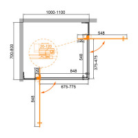 Душевой уголок Cezares SLIDER-AH-2-70/80-100/110-BR-Cr