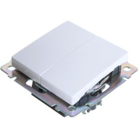 Выключатель Smartbuy 2-клавишный 10А белый Нептун SBE-05w-10-SW2-0