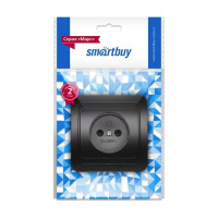 Розетка Smartbuy 1-местная без заземления 10А черная Марс SBE-02b-10-S1-N-c