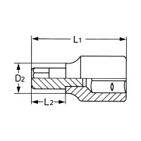 Торцевая головка HEYTEC 1/2" с вставкой-битой RIBE (Polyive) M7 для ГБЦ двигателей VAG L-62 мм HE-50850340383
