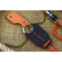 Туристический нож Kizlyar Supreme Amigo Z сталь D2, Satin, рукоять из оранжевого G10 4650065056199
