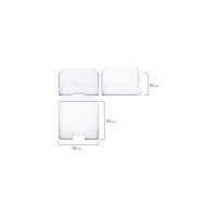 Пластиковая подставка для бумажного блока Classic BRAUBERG 90x90x50 мм, прозрачная 20 шт 238091