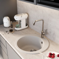 Мойкa MIXLINE ML-GM13 круглая, белая 331, 495 мм, глубина чаши 200 мм newх 551894
