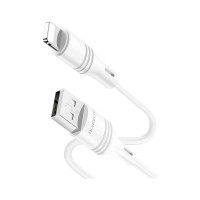USB кабель Borofone bx43 cooljoy lightning 8-pin, 1м, 2.4a, pvc (белый) 0L-MG-WF838