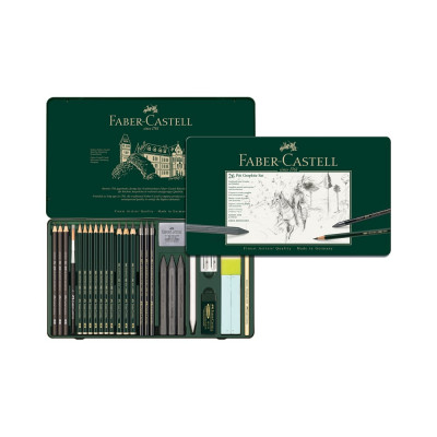 Faber-Castell Набор карандашей ч/г Pitt Graphite , 26 предметов, заточен., метал. кор. 112974