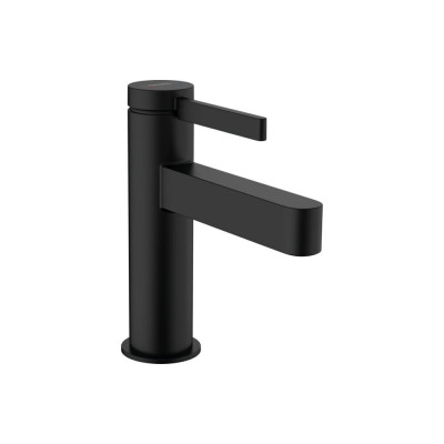 Смеситель для раковины Hansgrohe Finoris 110,push open матовый черный 76010670 91261