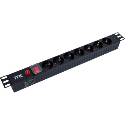 IEK ITK PDU 7 роз. нем. ст, с выкл. и защ. от перенапр., вх.С14 PH13-7D3