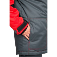 Утепленный костюм ГК Спецобъединение КМ-10 ЛЮКС серый-чёрный-красный, размер 96-100, рост 182-188 Кос 465/ 96/182
