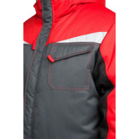 Утепленный костюм ГК Спецобъединение КМ-10 ЛЮКС серый-чёрный-красный, размер 96-100, рост 182-188 Кос 465/ 96/182