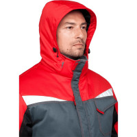 Утепленный костюм ГК Спецобъединение КМ-10 ЛЮКС серый-чёрный-красный, размер 96-100, рост 182-188 Кос 465/ 96/182