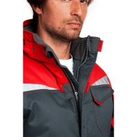 Утепленный костюм ГК Спецобъединение КМ-10 ЛЮКС серый-чёрный-красный, размер 96-100, рост 182-188 Кос 465/ 96/182