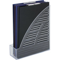 Вертикальный лоток для бумаг BRAUBERG "Standard", 245х70х295 мм, прозрачный 237223