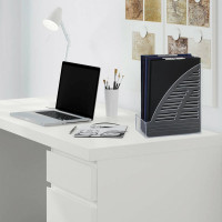 Вертикальный лоток для бумаг BRAUBERG "Standard", 245х70х295 мм, прозрачный 237223