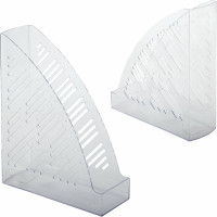 Вертикальный лоток для бумаг BRAUBERG "Standard+", 250х90х300 мм, прозрачный 237227