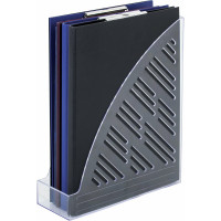 Вертикальный лоток для бумаг BRAUBERG "Standard+", 250х90х300 мм, прозрачный 237227