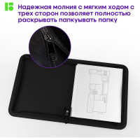 Папка на молнии BERLINGO Radiance А5+, 600 мкм, розовый/голубой градиент, с рисунком ZF5_A5002