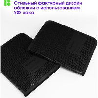 Папка на молнии BERLINGO DoubleBlack А5+, 600 мкм, черная, с рисунком ZF5_A5701