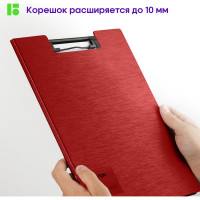 Папка-планшет с зажимом BERLINGO Steel&Style A4, пластик полифом, красная PPf_93003