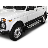 Пороги на автомобиль Rival Bmw-Style круг для ВАЗ 2131 (4x4) 5-дв. (вкл. Urban) 1993-2019-н.в., 180 см, 2 шт., алюминий D180AL.6004.1