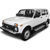 Пороги на автомобиль Rival Bmw-Style круг для ВАЗ 2131 (4x4) 5-дв. (вкл. Urban) 1993-2019-н.в., 180 см, 2 шт., алюминий D180AL.6004.1