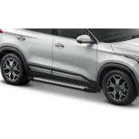 Пороги на автомобиль Rival Bmw-Style круг для Kia Seltos 2020-н.в./Soul III 2019-н.в., 180 см, 2 шт., алюминий D180AL.2805.1