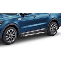 Пороги на автомобиль Rival Bmw-Style круг для Kia Sorento IV 2020-н.в., 180 см, 2 шт., алюминий D180AL.2806.1
