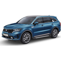 Пороги на автомобиль Rival Bmw-Style круг для Kia Sorento IV 2020-н.в., 180 см, 2 шт., алюминий D180AL.2806.1