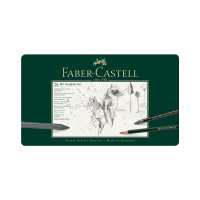 Набор чернографитных карандашей Faber-Castell Pitt Graphite 26 предметов, заточенный, металлический корпус 112974