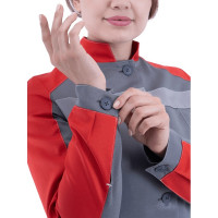 Женский летний халат ГК Спецобъединение РОУД серый-красный Хал 745/112/158