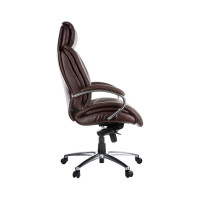 Кресло руководителя Helmi HL-ES03 Invincible повышенной прочности, кожа коричневая, хром 282339