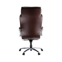 Кресло руководителя Helmi HL-ES03 Invincible повышенной прочности, кожа коричневая, хром 282339